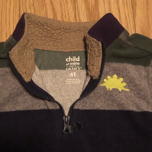 Carter's Striped Fleece Half Zip Sweater - Picture 3 of 3